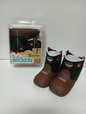 New Kids Brown & Black Cowboy Boot Shoes - Twister Size 3